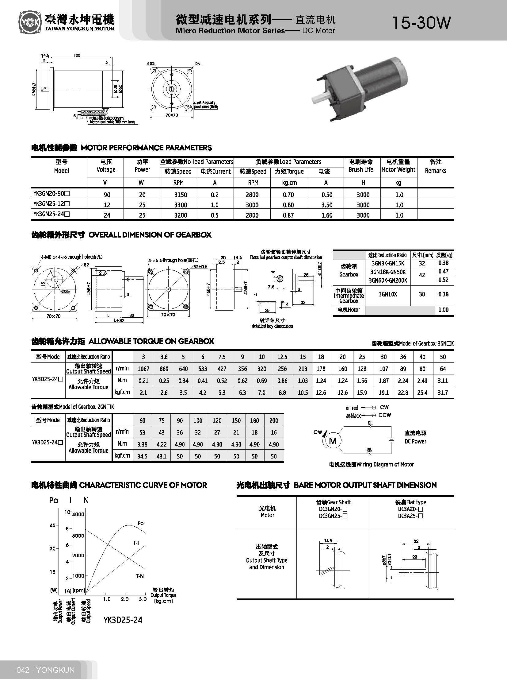 20w直流減速電機