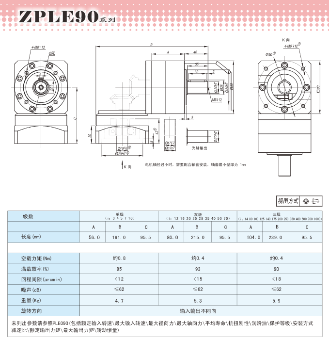 ZPLE行星減速機90型號 ZPLE行星減速機90型號